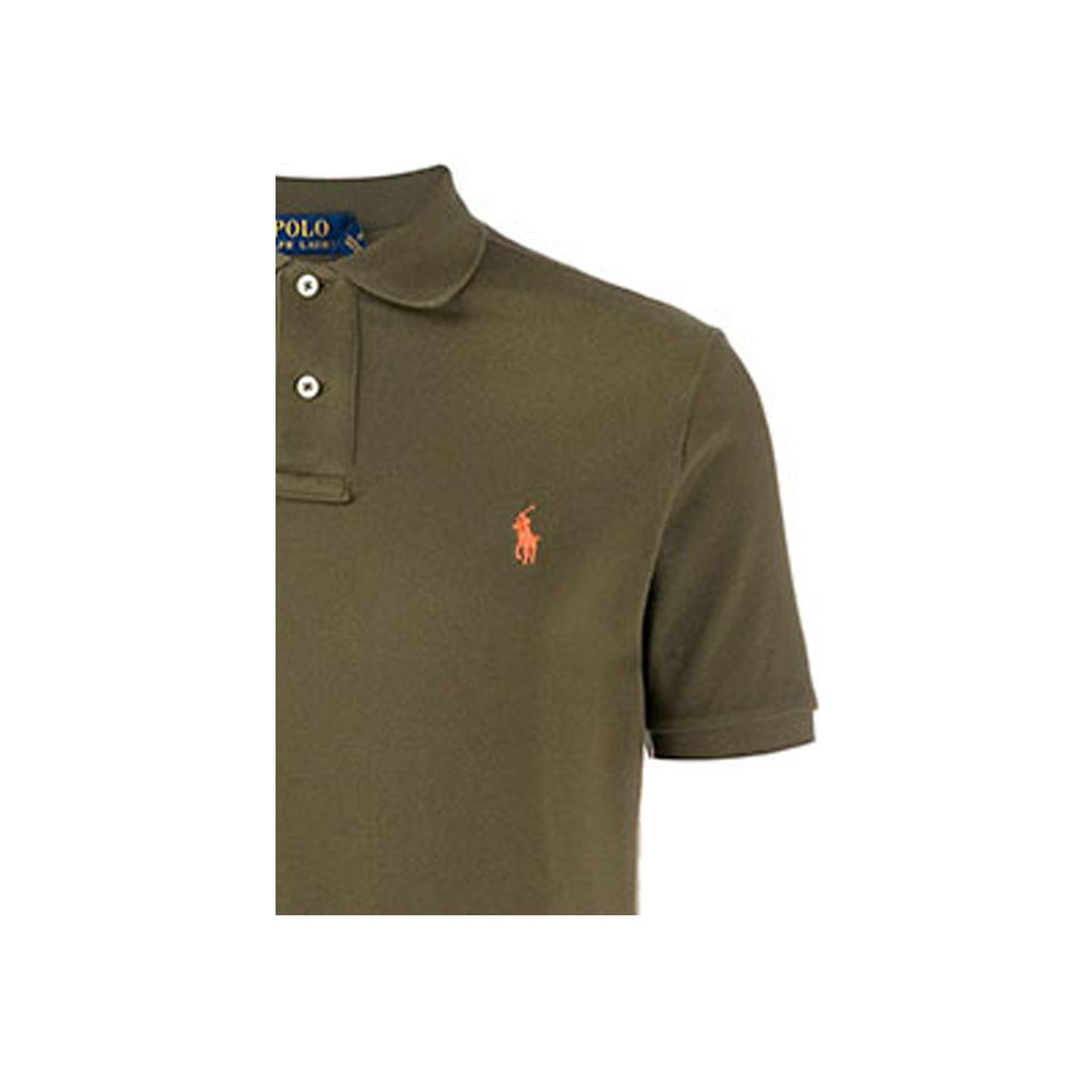 Polo Ralph Lauren Einfarbiges Logo Bestickt Lässiges Kurzarm Poloshirt Herren Oberteile Grün 710 795080-017