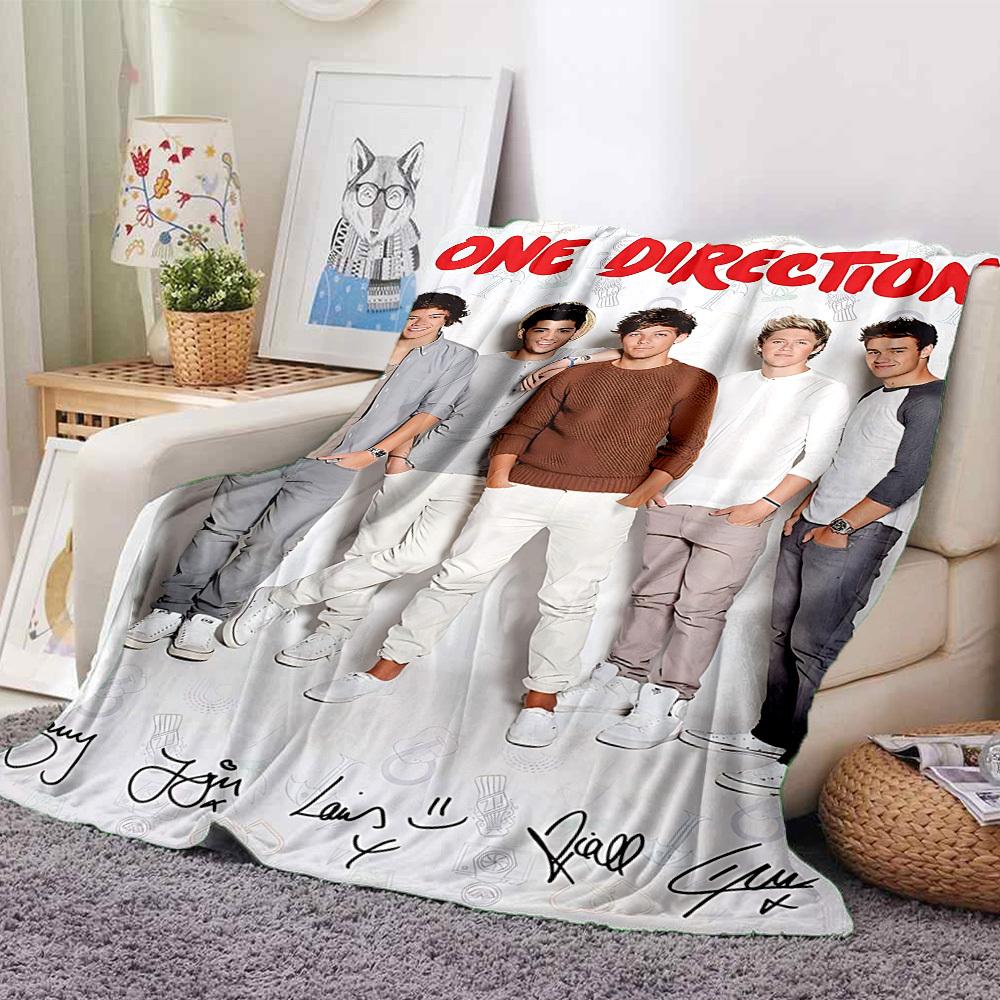 1PC One Direction Blanket Lightweight Flannel Throw Blanket for Sofa, Bed, Travel, Camping, Livingroom, Office, Couch