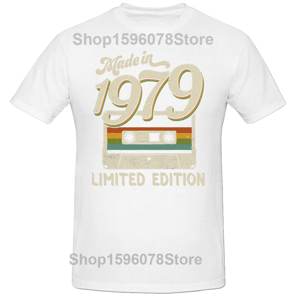 Made in 1979 Limited Edition 45th Birthday Cassette Tape T Shirts Summer Graphic Cotton Streetwear Short Sleeve T-shirt Men