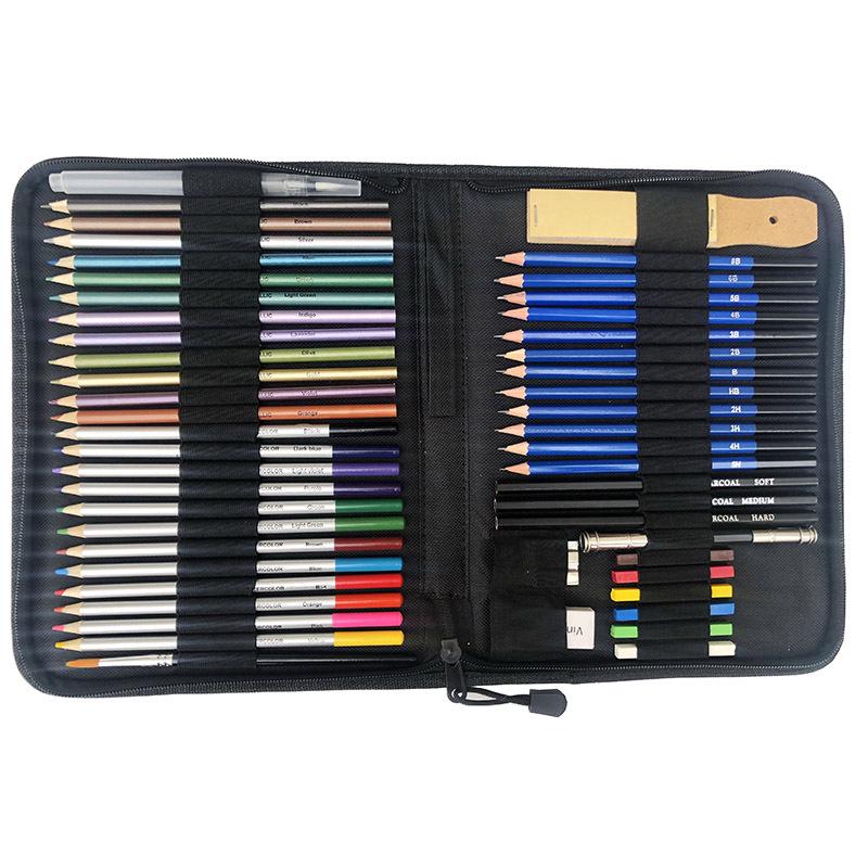 51-Piece Sketch & Color Pencil Set for Beginners - Art Supplies