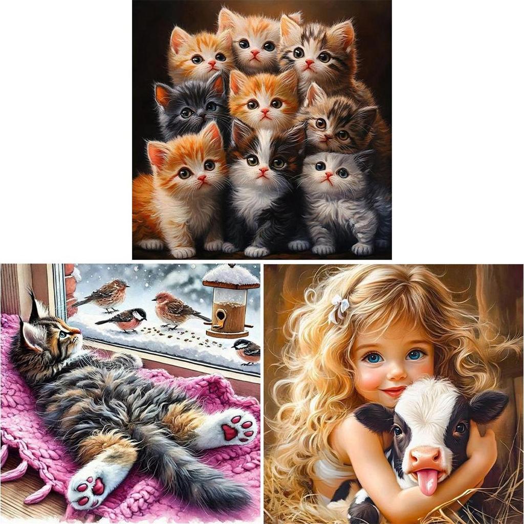 Animal Full DIY 5D Round Drill Diamond Dots Paintings Picture Arts Craft for Adults/Beginners Gift Idea Home Wall Decor 40x40cm
