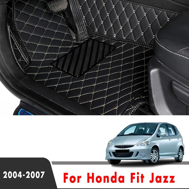 Carpets Car Floor Mats For Honda Fit Jazz 2007 2006 2005 2004 Auto Interior Protect Waterproof Leather Rugs Replacement Vehicles