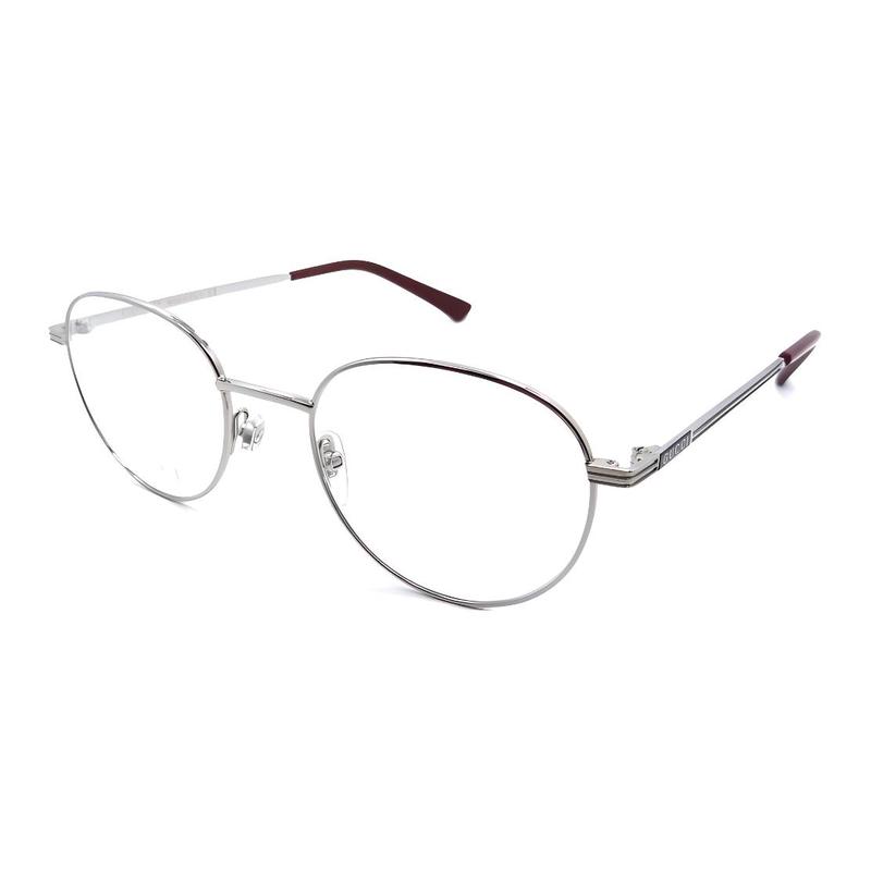 Gucci Mirror Logo Irregular Optical Frame Men s Silver серебряный