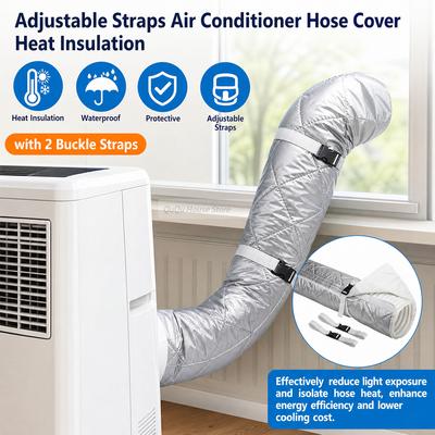Adjustable Straps Air Conditioner Hose Cover Heat Insulation, AC Hose Insulation Sleeve, Air Conditioner Hose Cover, Waterproof