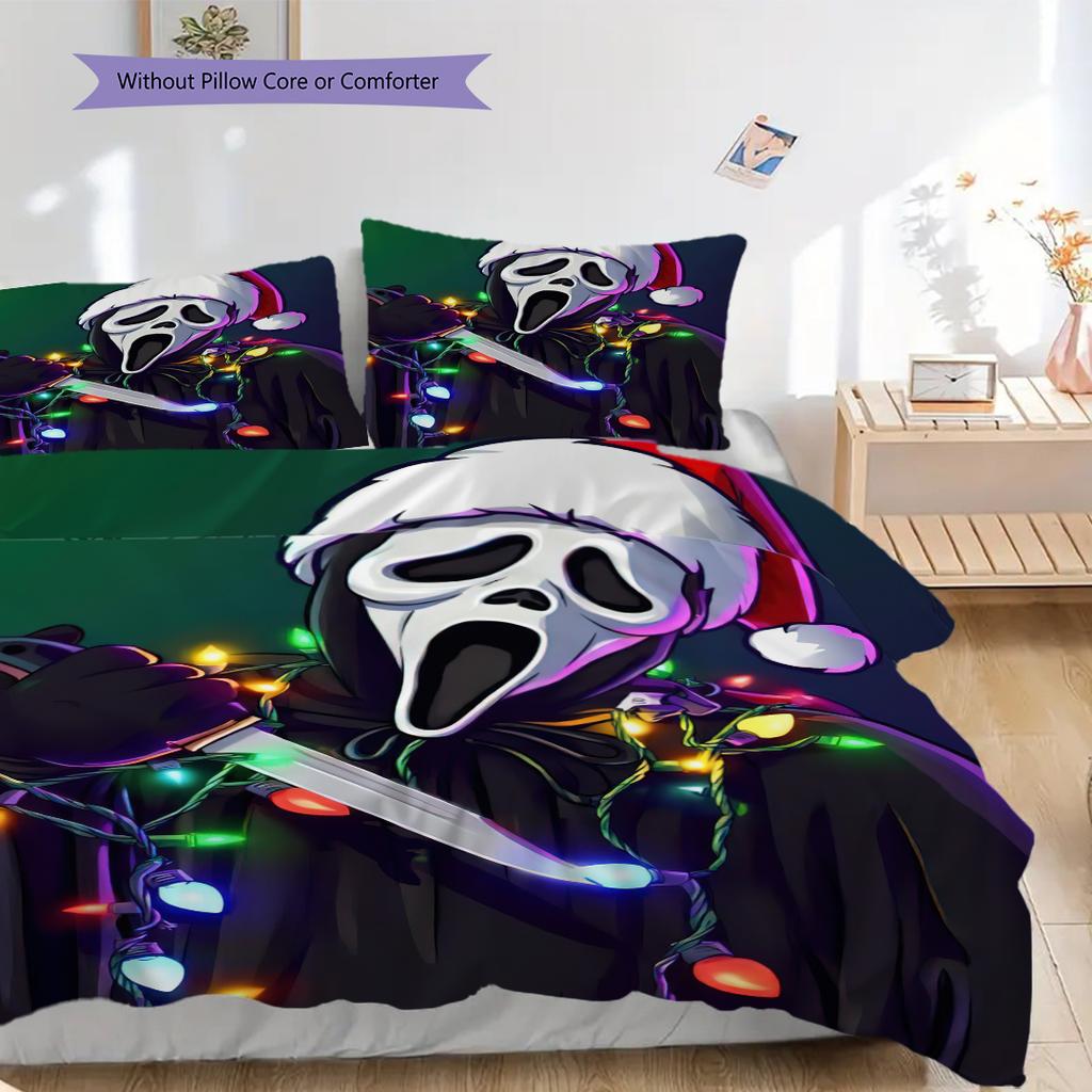 Funny Ghostface Halloween Threepiece Set Without Core 1 Duvet Cover 2 Pillowcase Without Core Christmas Birthday Gift