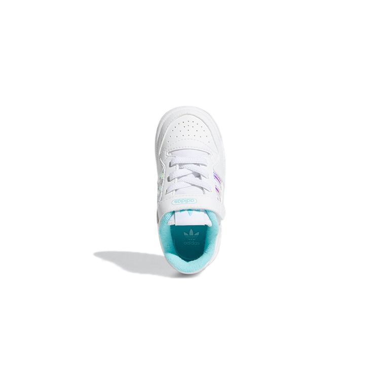 Adidas Originals Forum Iridescent Velcro Thick Sole Comfortable Versatile Casual Low Top Skate Shoes Baby Sneaker White Blue GZ8847