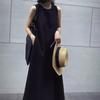 Solid Summer Sleeveless Dress Round Neck Open Back Long Dress Fashion Vocation Vest Dresses  Teens