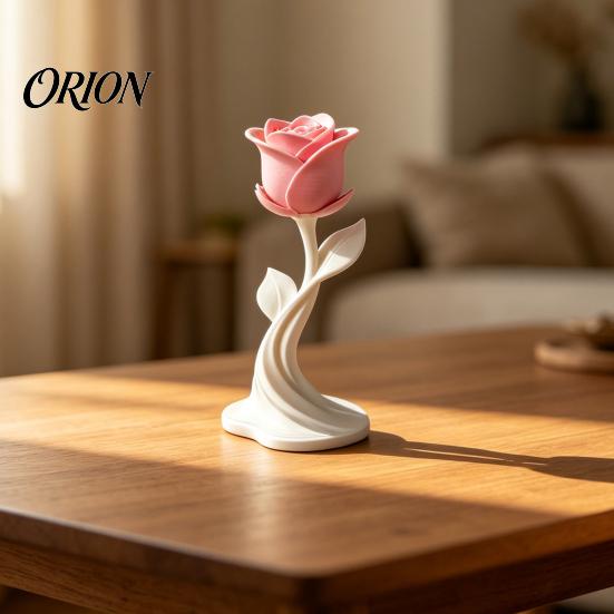 Minimalist Home Accents Modern Rose Sculpture, 3D Printed Floral Decor, Abstract Sculpture Flower Statue for Office, Elegant Tabletop Centerpiece Gift