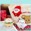 Christmas Plush Keychain Santa Claus Xmas Tree Deer Stuffed Doll Bag Gift Decor