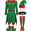 Costumi Cosplay Natale Capodanno Set Vestito Elfo Verde Babbo Natale Donna Adulta Calze Cappello Costumi Cosplay Performance Gioco di Ruolo