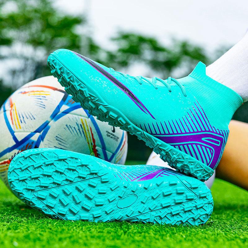 Summer European Cup Mbappe High-top Football Shoes AG Long Nails TF Broken Nails Couple Casual Sports Shoes