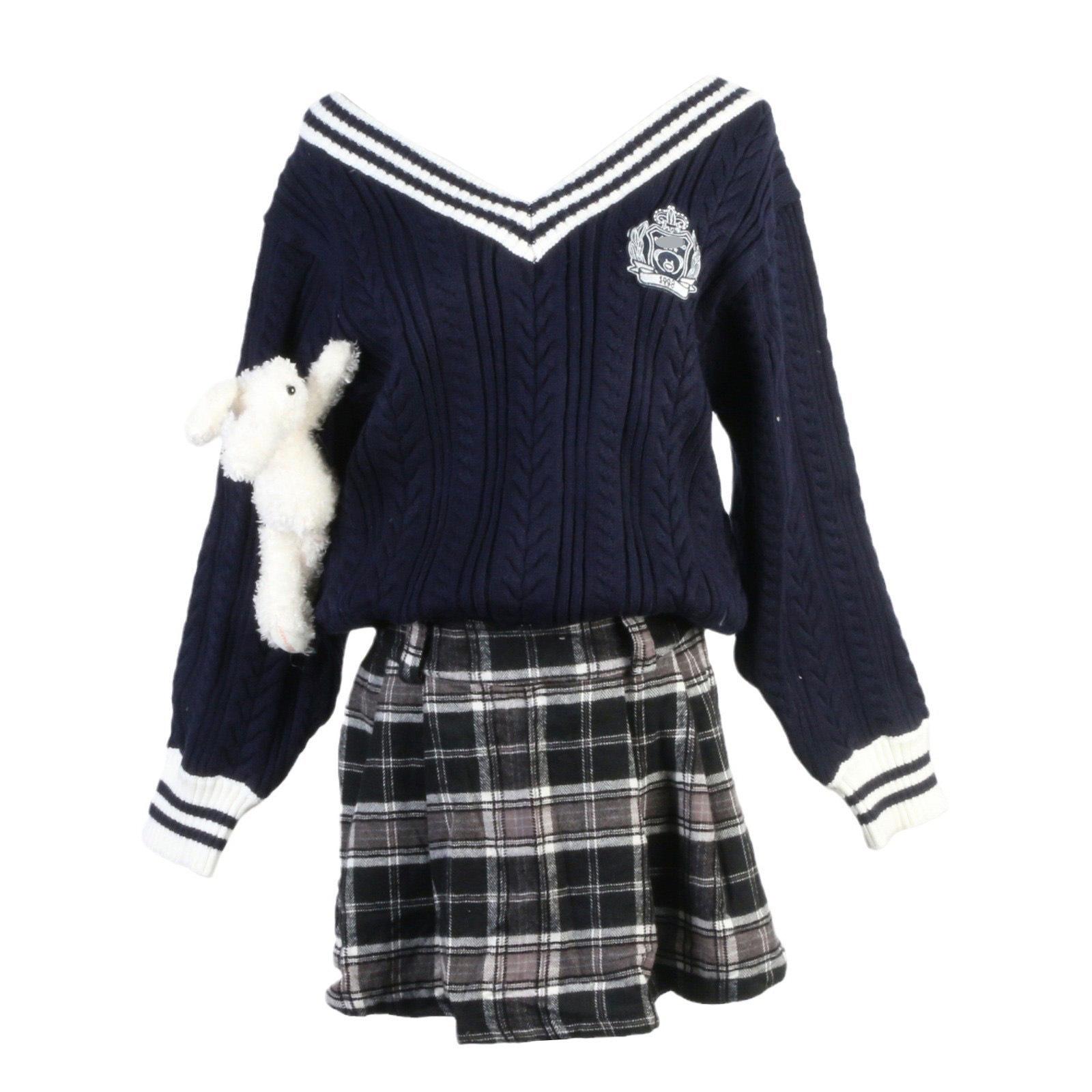 

Trendy Off-Shoulder Knit Dress: Autumn/Winter Preppy French Style Small