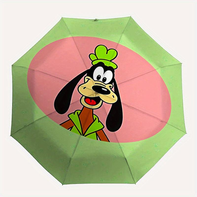Disney Goofy,Disney,Cartoon Fashion Manual Folding Umbrella - Reinforced Eight Ribs, Automatic Opening and Closing, Lightweight, Ssuitable F