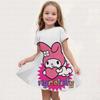 New Summer Girls Dress Fashion Cartoon Cute Cinnamoroll &Hello Kitty 3D Printing