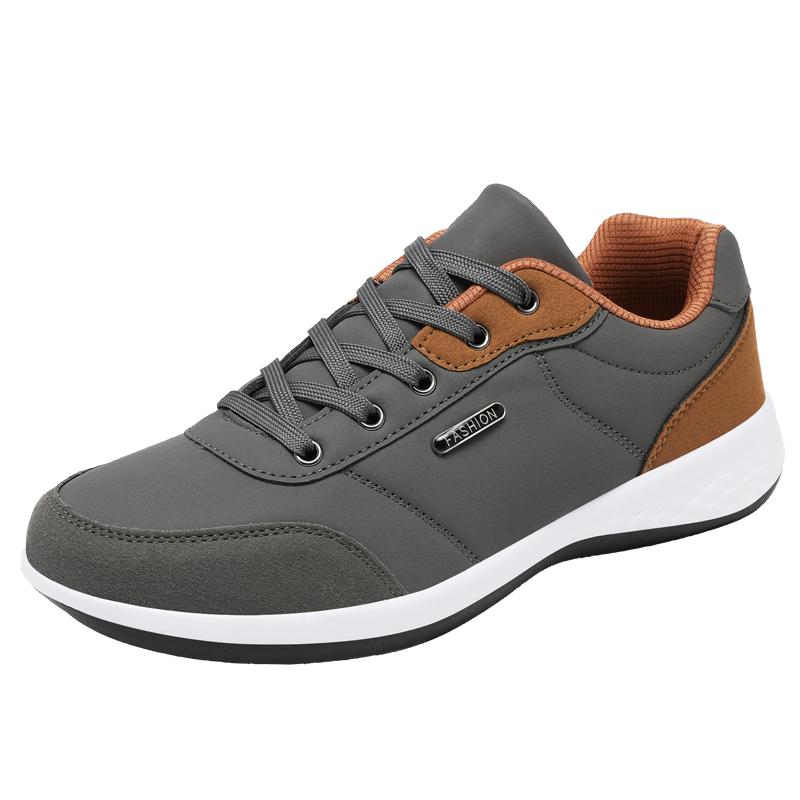 

Men s casual sports shoes, leather running shoes, fashionable and comfortable, spring and autumn breathable leather shoes 48