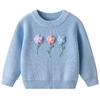 Hand-embroidered Flower DIYs Baby Pullover Bottoming Sweater Birthday Girl Sweater