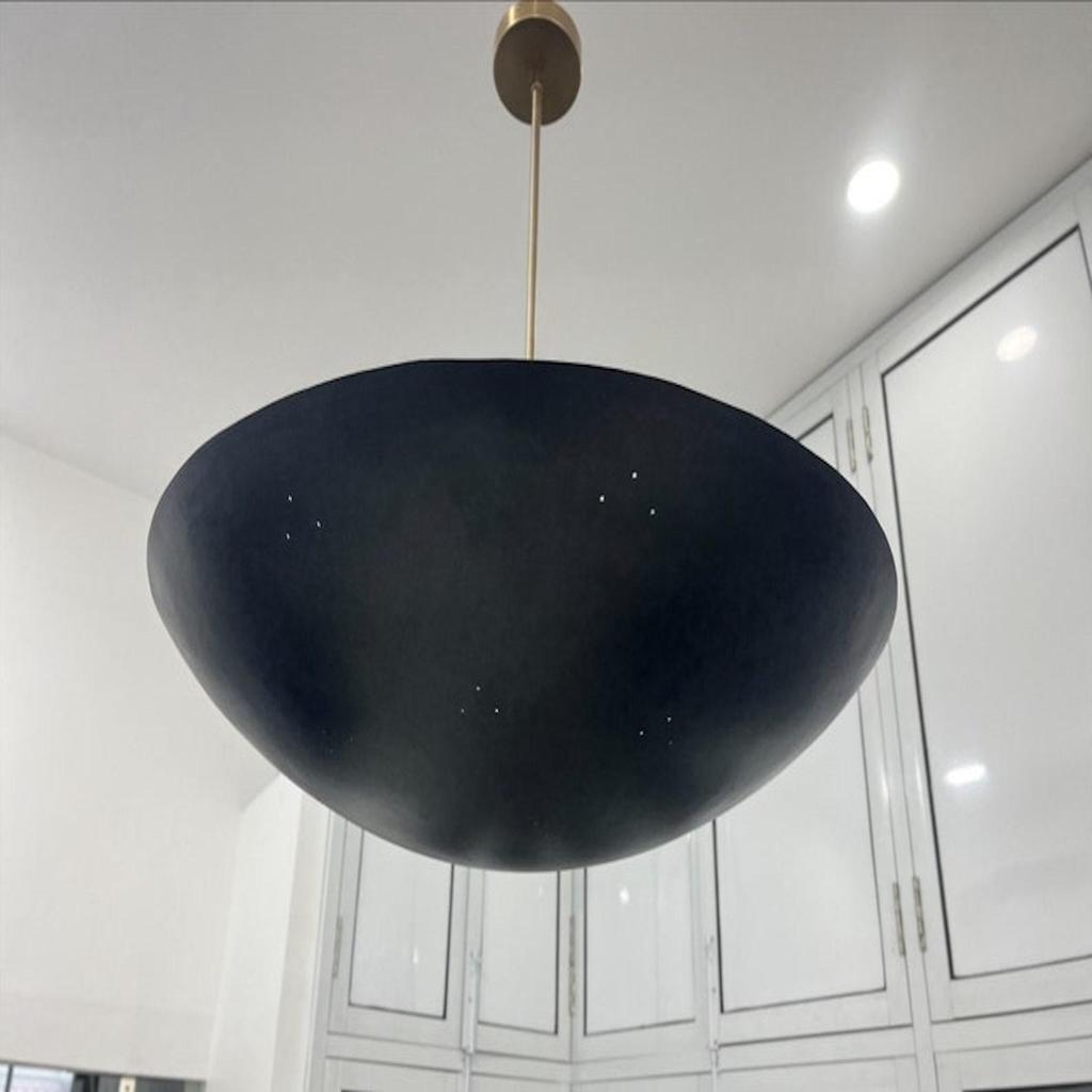 Stilnova 3 Light Flush Mount Fixture Dome Light Mid Century Modern Matte Black Sputnik Chandelier Light Fixture 30 Inch
