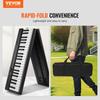 88 Key Folding Keyboard Piano Portable Foldable Piano Bluetooth MIDI Black