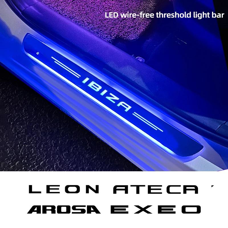 Custom Wireless LED Car Pedal Light Sill Pathway Welcome Scuff Light for SEAT Ibiza Leon Arona Ateca Arosa Exeo Tarraco