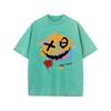 Oversized Graphic T-Shirt Men Streetwear Paint Graffiti Print Cotton Short Sleeve Round Neck Loose Fit Comfortable Casual