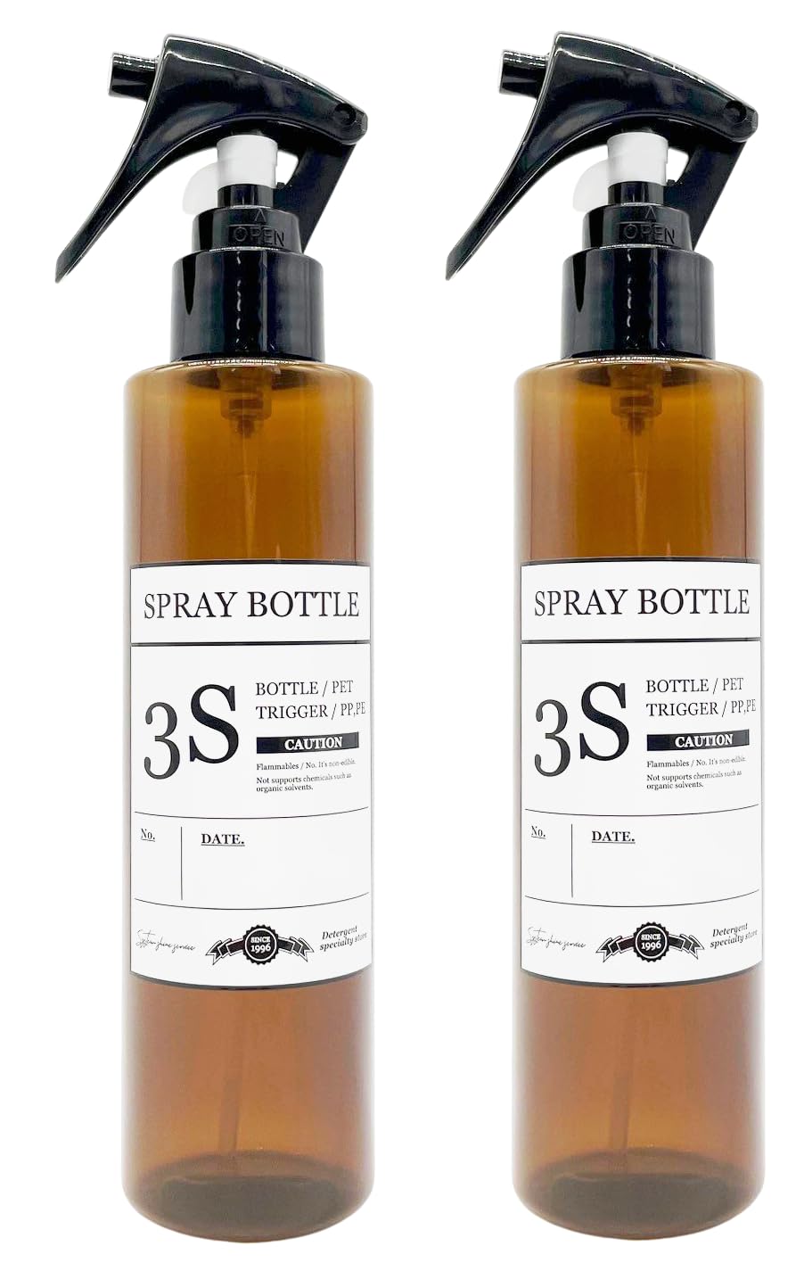 

[Unprecedented mist level] 3S Spray Bottle (Brown 200ml Set of 2) Stylishly designed (3S Original) Spray Gun, Mist Bottle, Simple Design (Includes