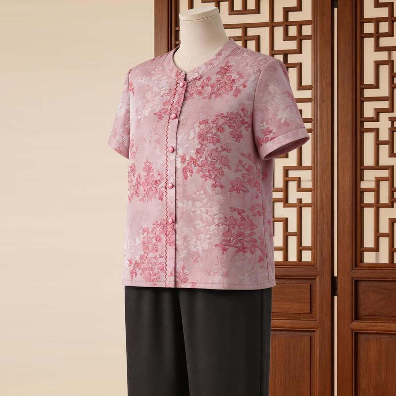 Elderly Women's Summer Short-Sleeve Shirt Set