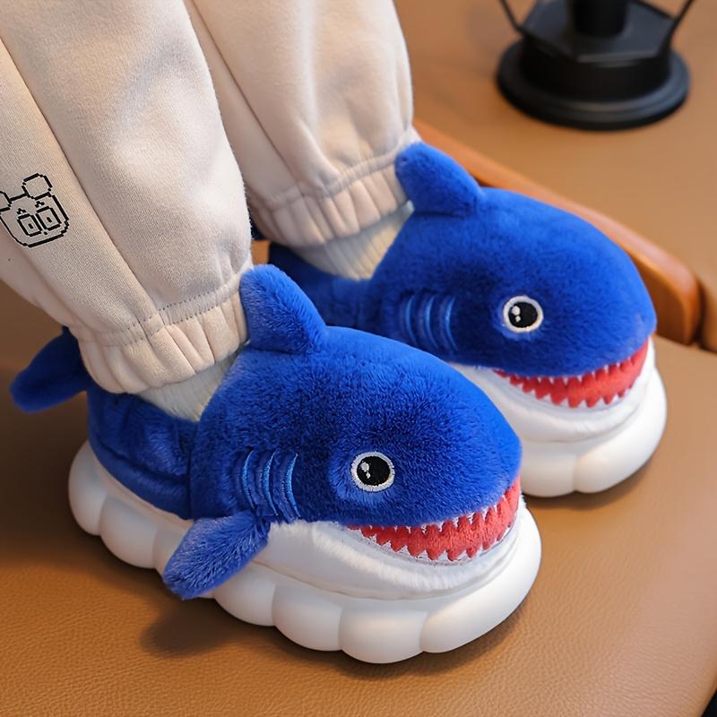 Soft Breathable Youngsters' Shark Slides Cute Cartoon Shark Slippers with Fabric Upper  EVA Sole