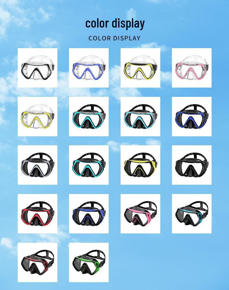 Unisex Large-Frame Diving Mask - Fashionable, HD, Anti-leak, Waterproof Snorkeling Gear