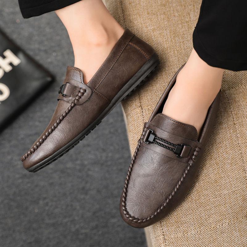 Round Toe Breathable Soft Man Casual Shoe Legitimate Summer Sale Classic Original Slip-on Social Luxury Pu Leather Shoes for Men
