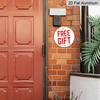 2D Flat1pc Aluminum Decorative Piece with “Free Gift” Theme 7.87 Inches × 7.87 Inches Perfect for Decorating Bars, Kitchens, Cafes, Family Rooms