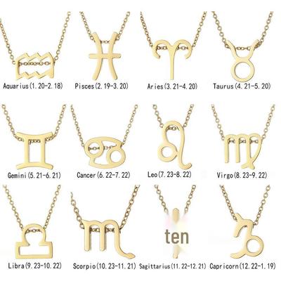 Chihang Stainless Steel Constellation Pendant Necklace & Bracelet Charms - Bright Surface DIY Accessory