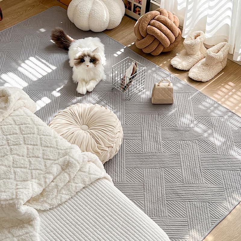 Pure Cotton Nordic Simple Cotton Washed Cotton Floor Mat Household Living Room Carpet Bedside Mat Tatami Mat