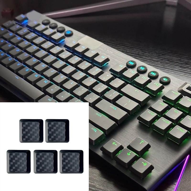 DIY Customs Keyboard Keys 5Pcs Keycap Carbon Fiber Texture Nonslip Cover for G915/G813/G815/G913 TKL