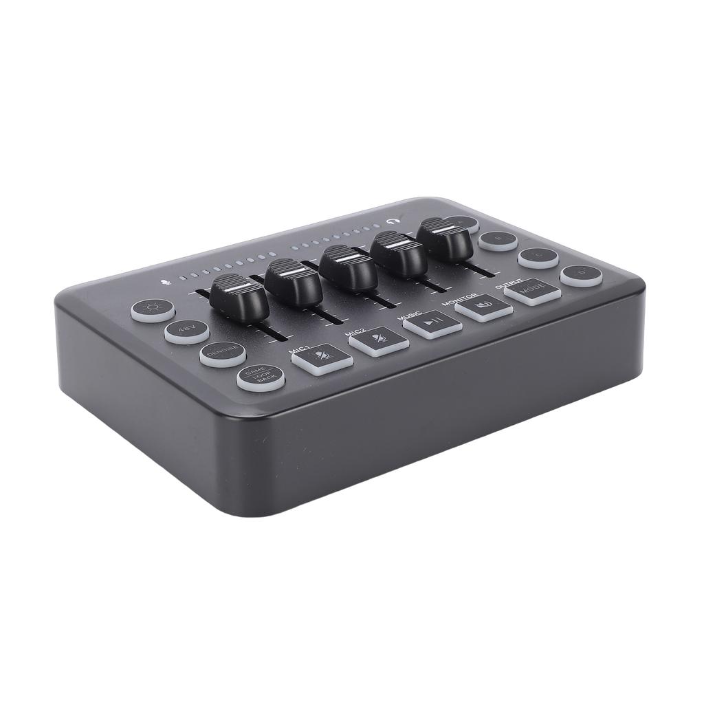 Wireless Live Streaming Sound Card Mixer, Noise Reduction, RGB Lights, 4 Custom Recording Buttons, BT5.0, Compatible