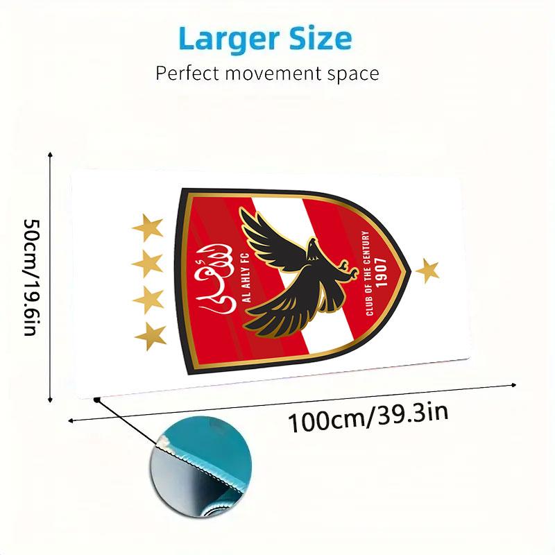 Al Ahly SC Mouse Pad, Large Gaming Desk Mat, Non-slip XXL Mousepad for Laptop & Tablet, Mini PC Playmat with Stitched Edges