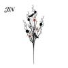 Halloween Horror Atmosphere Decor Black Artificial Branches, Scary Eyeballs Picks with Bats Pine Spooky Cones for Gothic Vase Filler, Floral