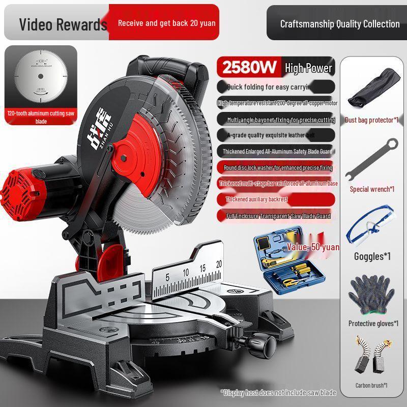 High-Precision 10" Aluminum Cutting Machine & 12" 45° Miter Saw for Wood Corners