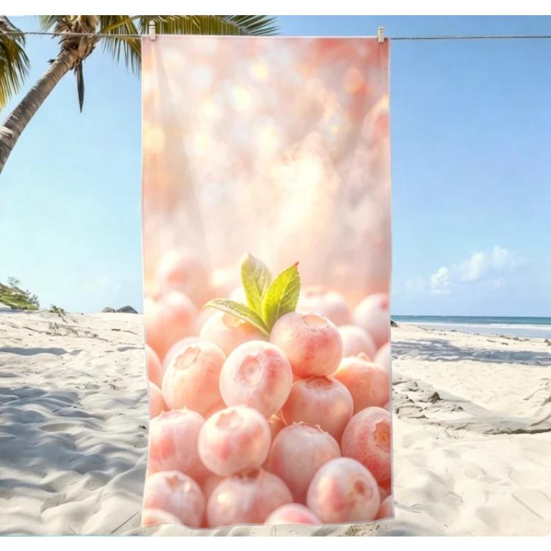 Tropical Green Coconut Print Beach Towel Fresh Coconut Drink Summer Towel Refreshing Island Vibe Coconut Themed Towel for Summer