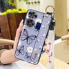 Waterproof Kickstand Phone Case For ZTE Nubia Z60 Ultra Oil Painting Soft Case Fashion Design Flower Anti-knock Lanyard