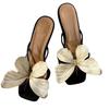 Fashion Design Women Shoes Big Butterfly Square Toe Slippers High Heel Party Dress Summer New Zapatillas De Mujer