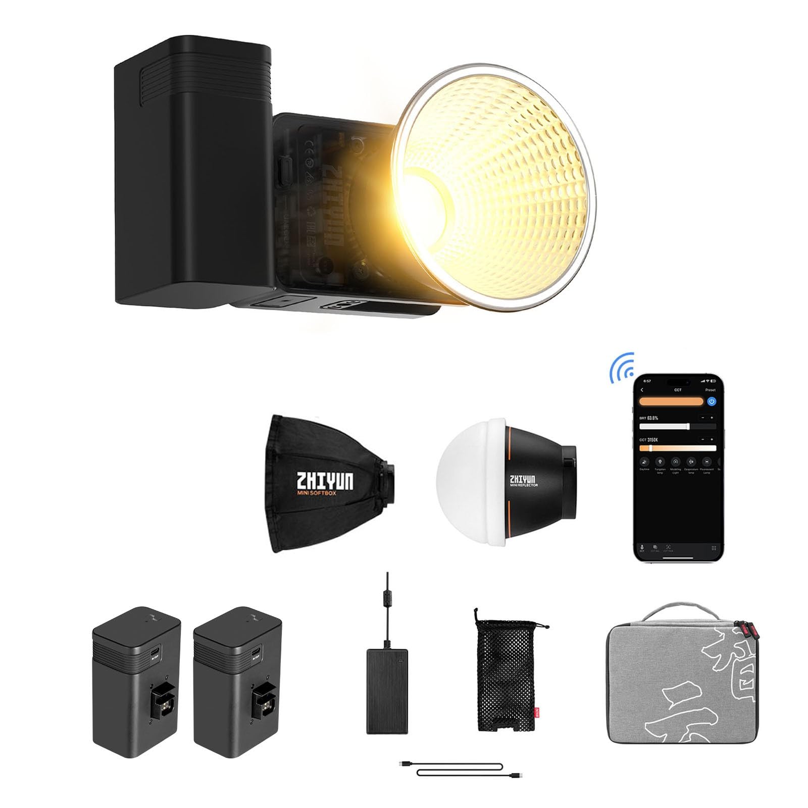 

Zhiyun Zhiyun X60 Pro LED Video 60W Photography Light with Bluetooth for Studio Video Shooting [Authentic Product] Light,