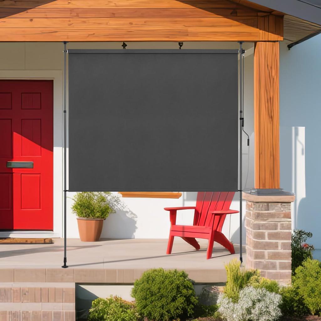 KELIXU Tension Vertical Awning Outdoor Sun 200cm Adjustable Light Waterproof Easy No Drilling Balcony Sunshade, Shade, Protection, Wide, Retractable,