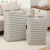 Linen Fabric Laundry Basket | Foldable Storage Hamper With Dual Handles For Clothes Organization