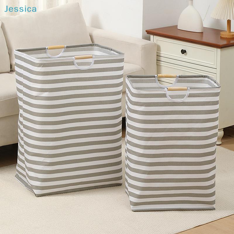 Linen Fabric Laundry Basket | Foldable Storage Hamper With Dual Handles For Clothes Organization
