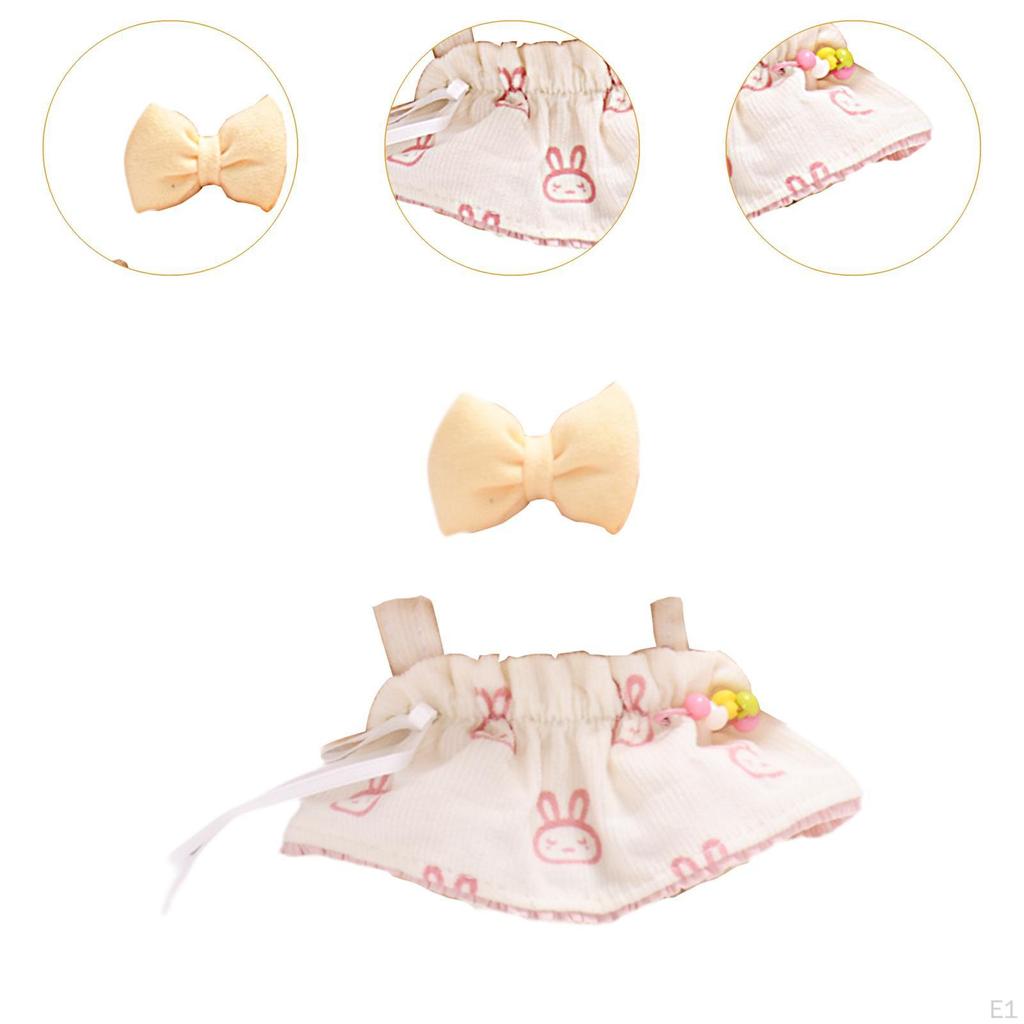Doll Clothes for 15cm Plush Cartoon Bunny Dress Yellow Hair Accessory Costumes Photo Props