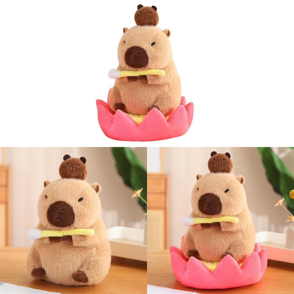 Plush Zen Capybara Lotus Seat Cushion Nezhathemed Stuffed Toy Birthday Gift