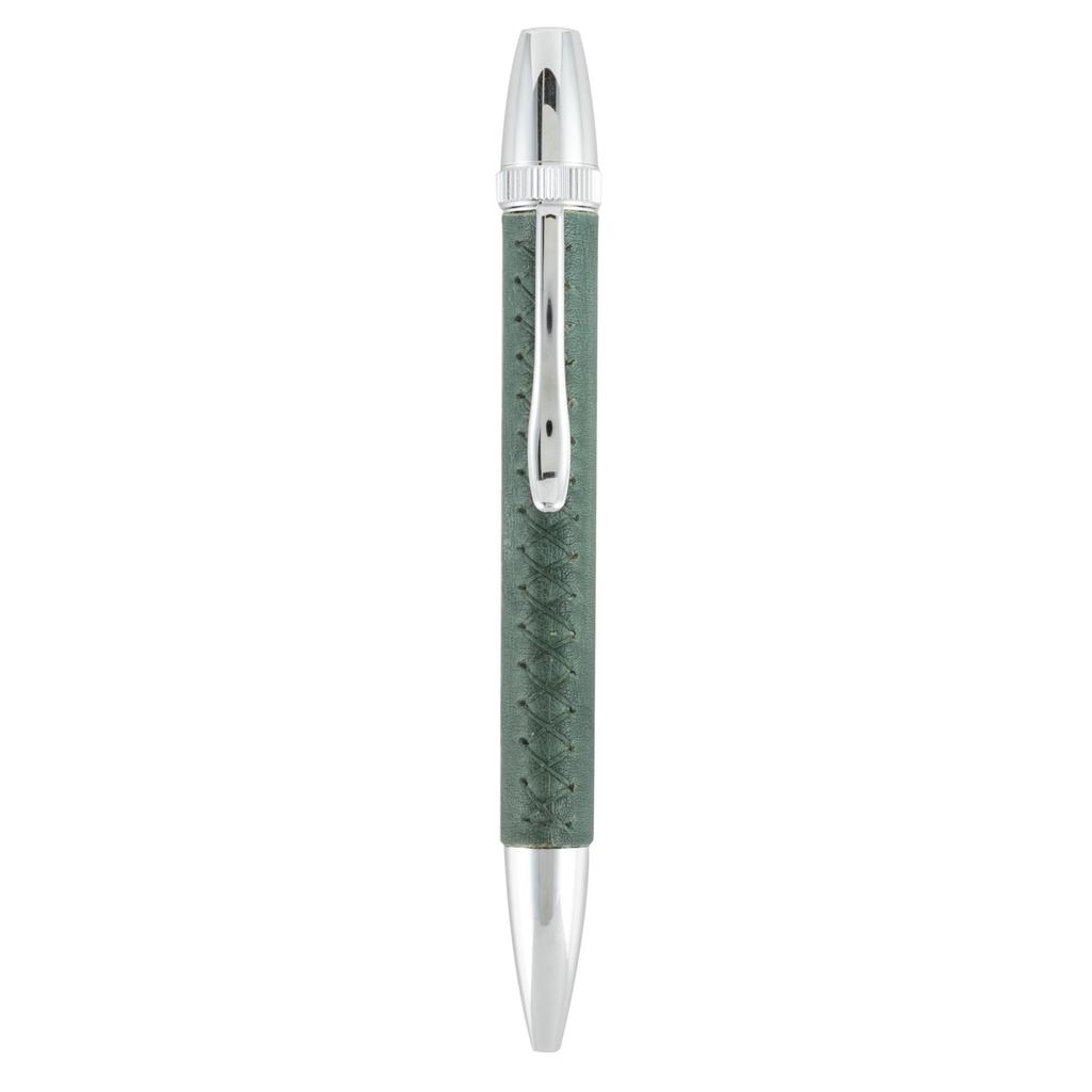 Penmode Leather Ballpoint Pen Long Premium Cowhide Forest Green Length 135mm