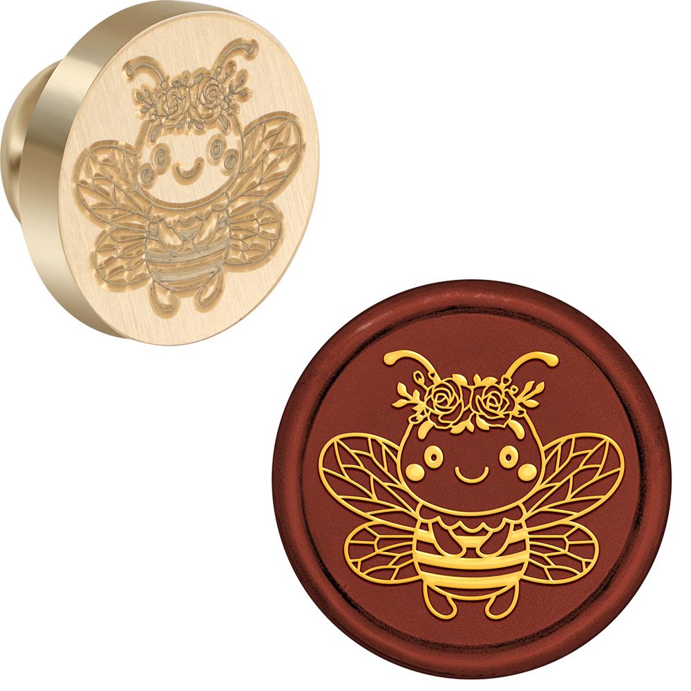 

Bee and Ladybug Wax Seal Stamp Insects Retro Sealing Wax Stamp 25mm Removable Brass Head for Envelope Card Package Decoration
