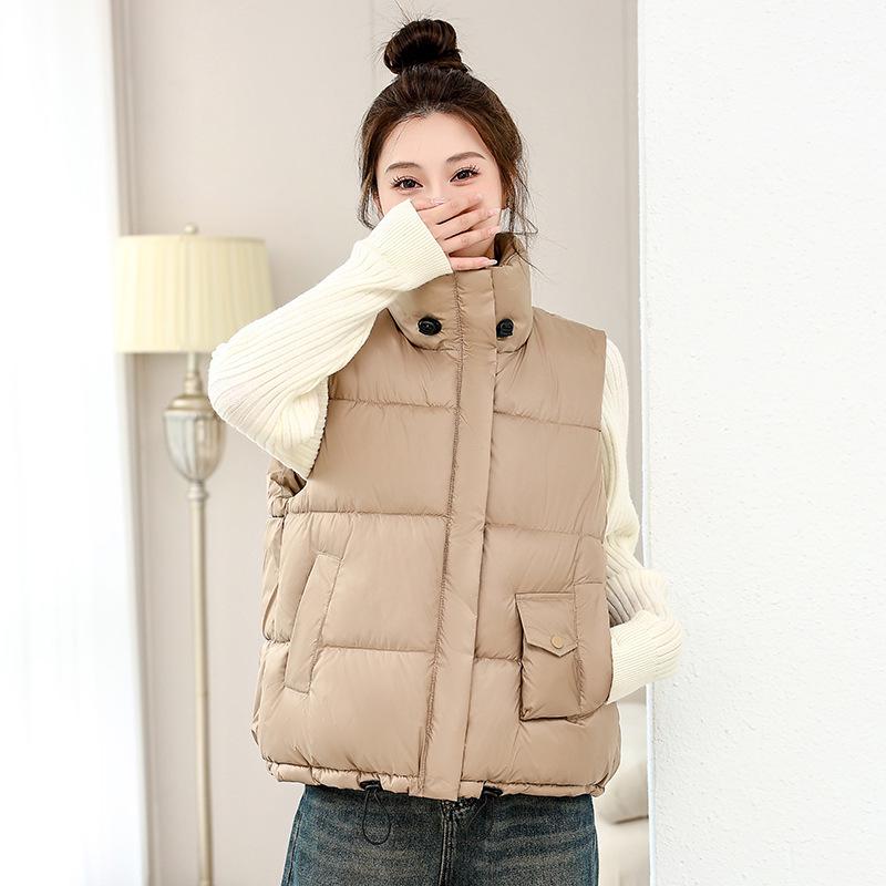 Women's Loose Sleeveless Down Cotton Padded Vest for Autumn and Winter