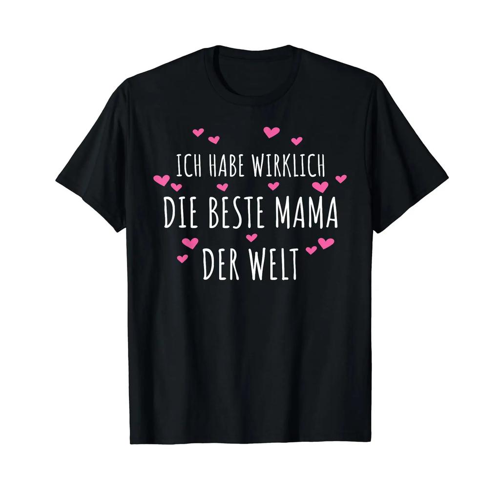 T Shirt With Gerunisex Text Mutter Ich Habe Really Die Beste Mama Welt Language Vintage Graphic Unisex Streetwear